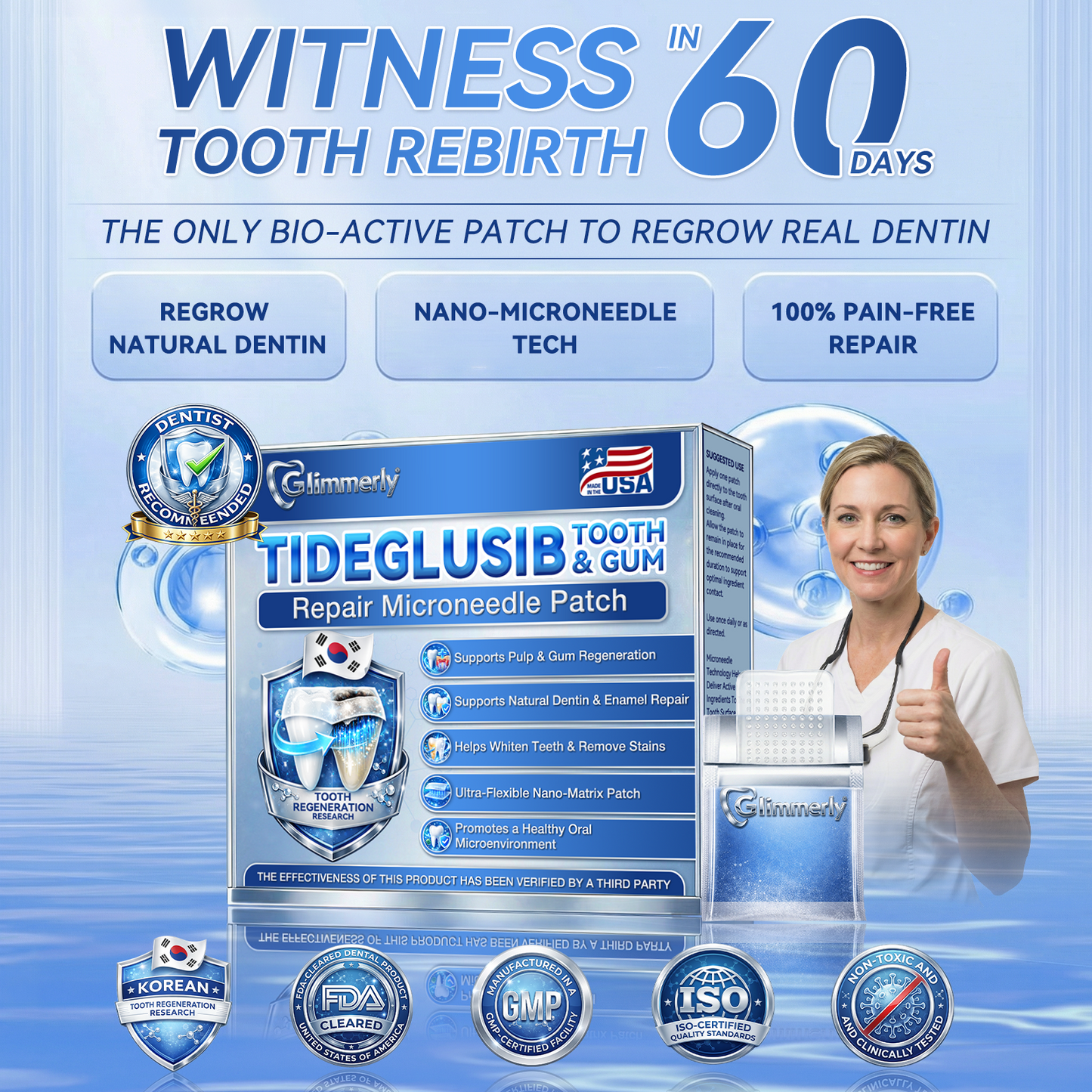 𝐆𝐥𝐢𝐦𝐦𝐞𝐫𝐥𝐲® 🦷𝐓𝐢𝐝𝐞𝐠𝐥𝐮𝐬𝐢𝐛 𝐓𝐨𝐨𝐭𝐡 & 𝐆𝐮𝐦 𝐑𝐞𝐩𝐚𝐢𝐫 𝐌𝐢𝐜𝐫𝐨𝐧𝐞𝐞𝐝𝐥𝐞 𝐏𝐚𝐭𝐜𝐡  | 𝐀𝐝𝐯𝐚𝐧𝐜𝐞𝐝 𝐒𝐭𝐞𝐦-𝐂𝐞𝐥𝐥 𝐀𝐜𝐭𝐢𝐯𝐚𝐭𝐢𝐨𝐧 𝐓𝐞𝐞𝐭𝐡 𝐒𝐭𝐫𝐢𝐩𝐬(𝐑𝐞𝐛𝐮𝐢𝐥𝐝 𝐄𝐧𝐚𝐦𝐞𝐥 & 𝐃𝐞𝐧𝐭𝐢𝐧 • 𝐒𝐭𝐫𝐞𝐧𝐠𝐭𝐡𝐞𝐧 𝐆𝐮𝐦𝐬 • 𝐄𝐫𝐚𝐝𝐢𝐜𝐚𝐭𝐞 𝐓𝐚𝐫𝐭𝐚𝐫 & 𝐎𝐝𝐨𝐫 • 𝐒𝐭𝐨𝐩 𝐓𝐨𝐨𝐭𝐡 𝐒𝐞𝐧𝐬𝐢𝐭𝐢𝐯𝐢𝐭𝐲)💎